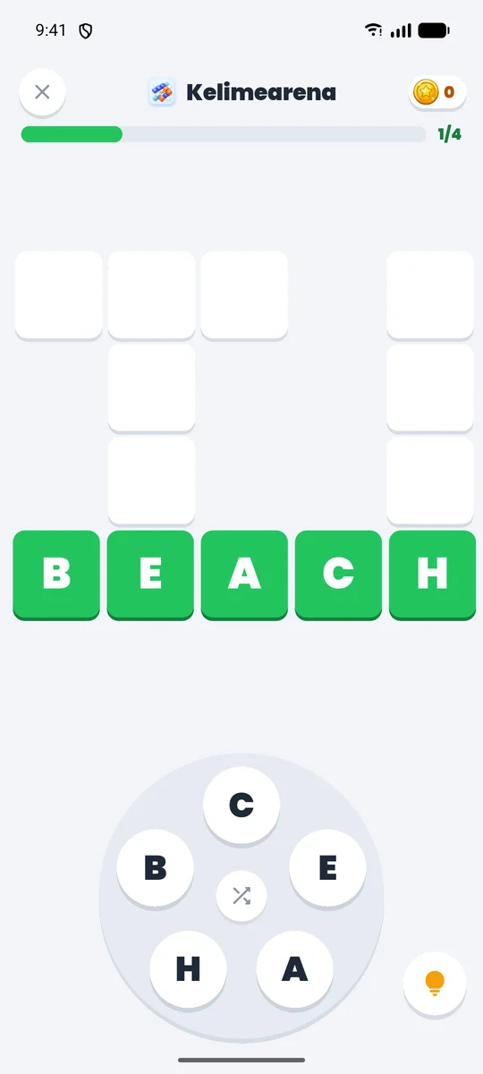 Race Of Words letter wheel: swipe letters to find words