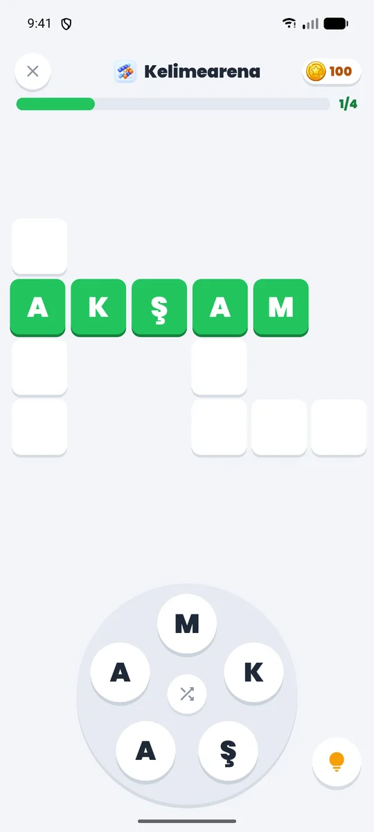 Race Of Words harf çarkı: harfleri kaydırarak kelime bulma